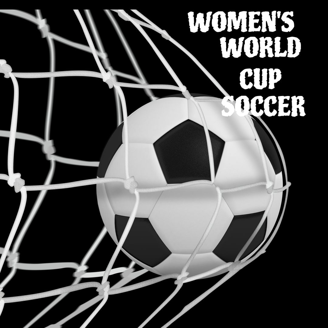 Soccer Ball Nestled in Goal Net Celebrating Women's World Cup Soccer