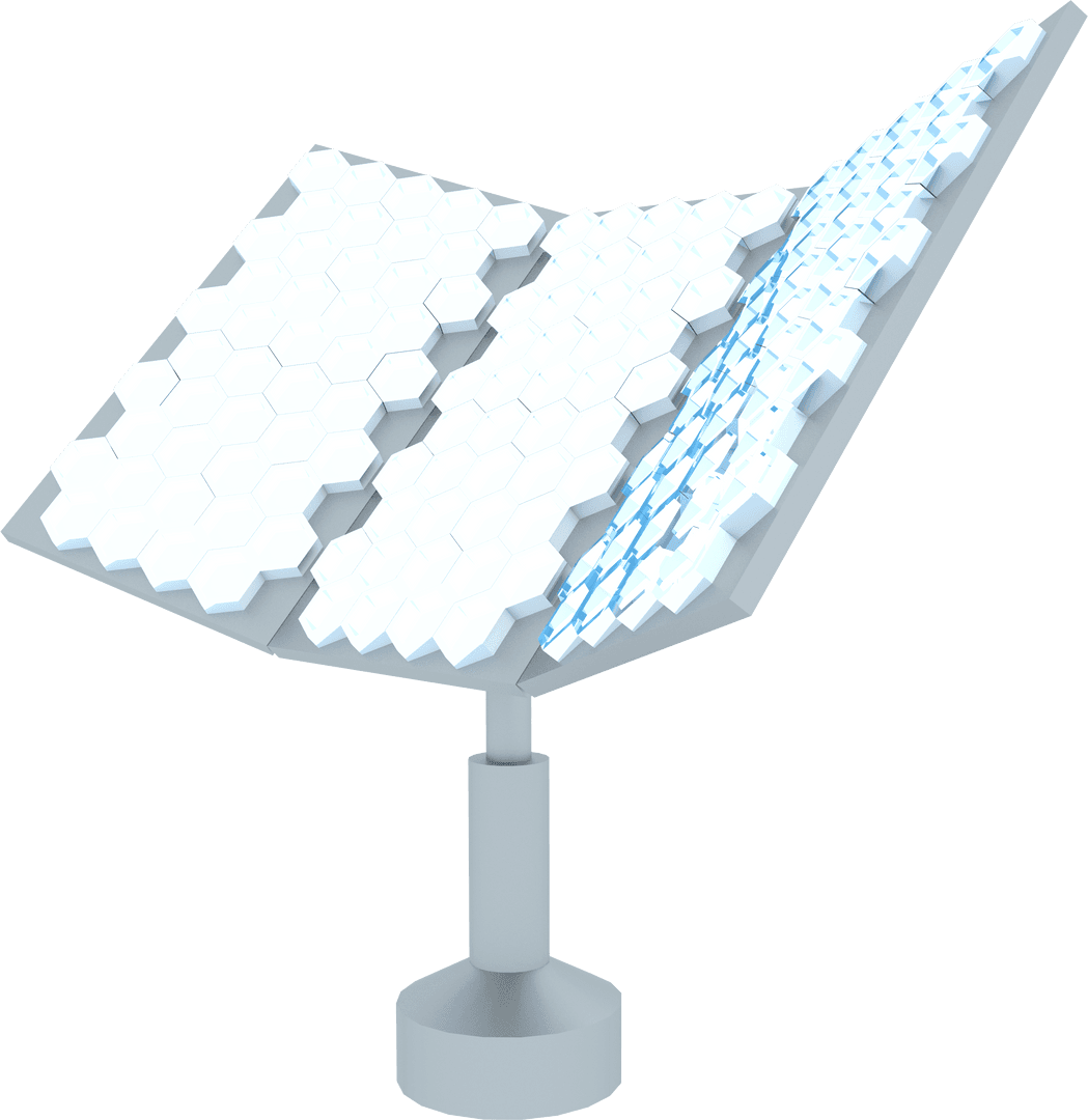 Transparent Flexible Hexagon Solar Panel Design on Stand