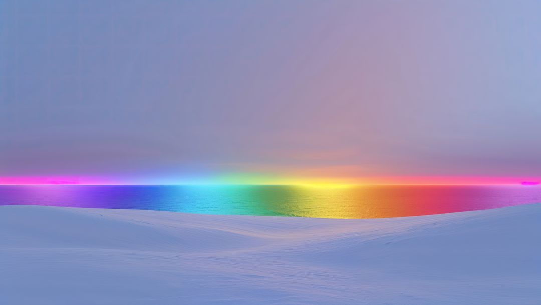 Serene Dunes Meet Rainbow Horizon