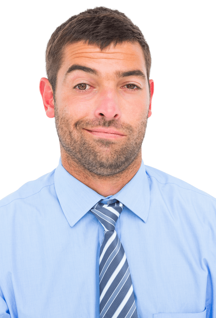 Confident Businessman with Trustworthy Expression on Transparent Background