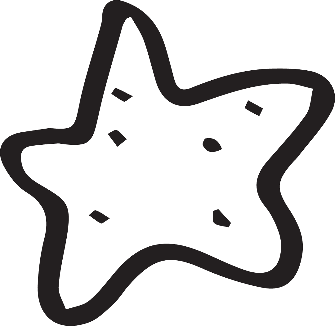 Abstract Star Shape Simple Illustration on Transparent Background