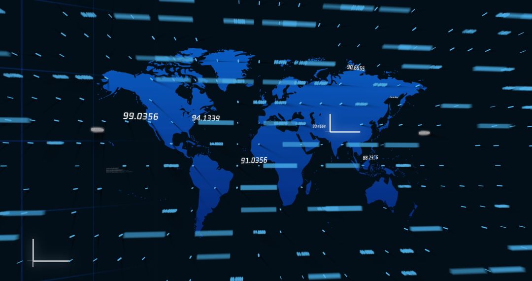 Global Digital Data Visualization with World Map and Graphs