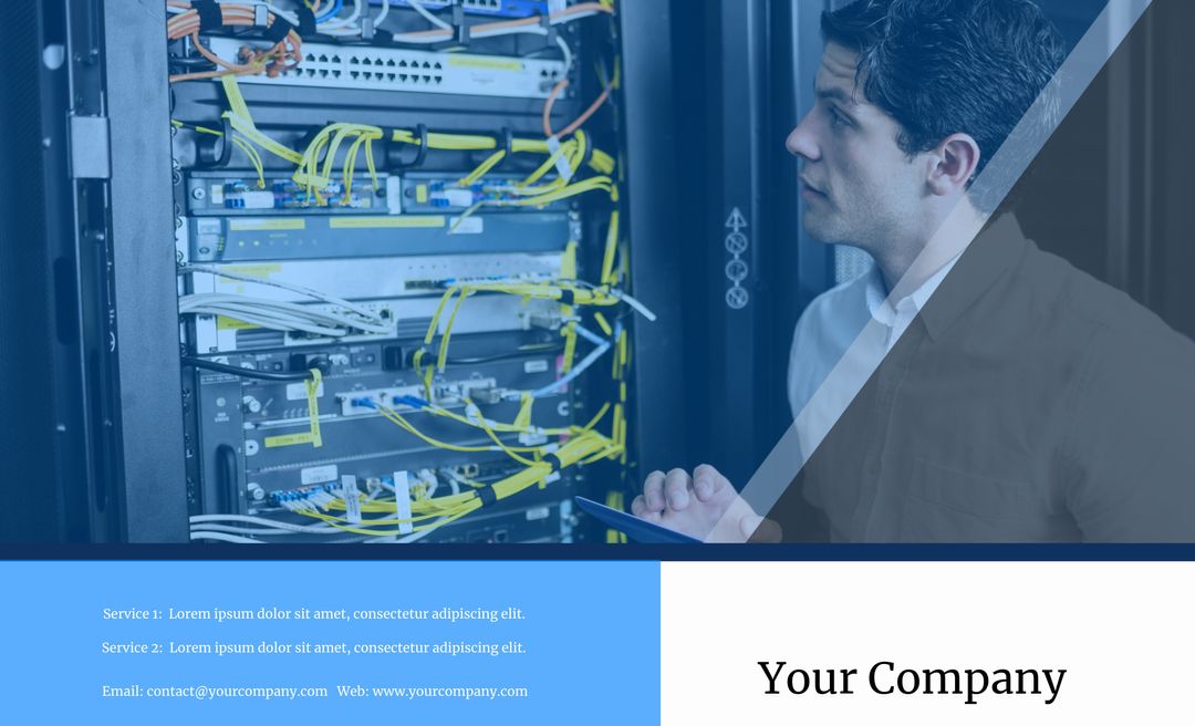 IT Professional Inspecting Server in Data Center - Download Free Stock Templates Pikwizard.com