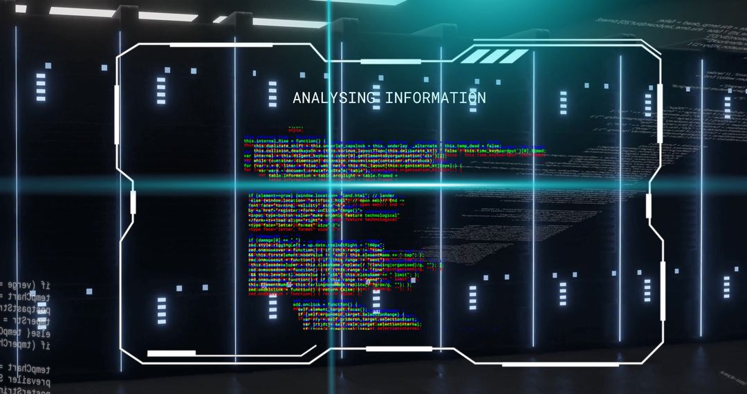 High-Tech Digital Data Processing and Analysis Display