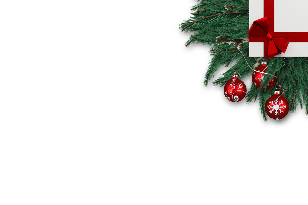 Festive Transparent Fir Wreath with Christmas Gift Box