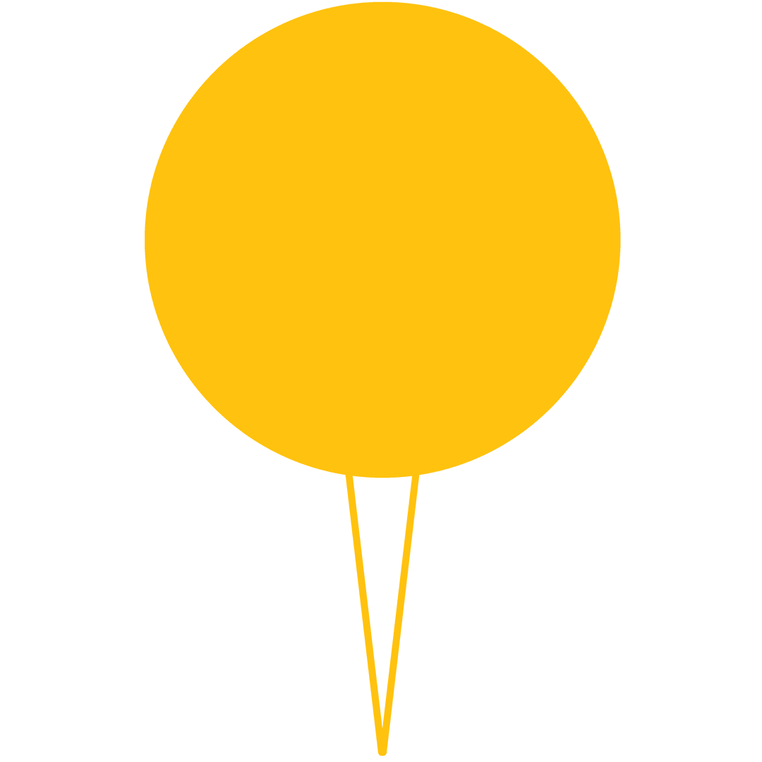 Yellow Pin Icon Illustration on Transparent Background with Copy Space