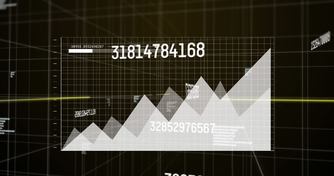 Dynamic Data Chart with Rising Graph Line and Numbers - Free Images, Stock Photos and Pictures on Pikwizard.com