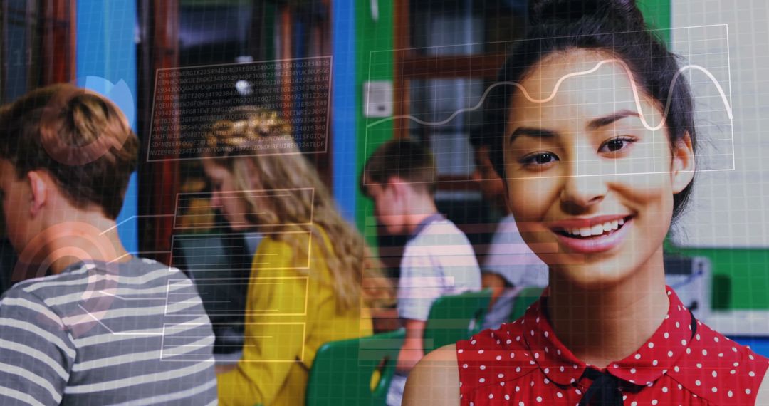 Students Engaging in Technology Learning with Digital Overlay