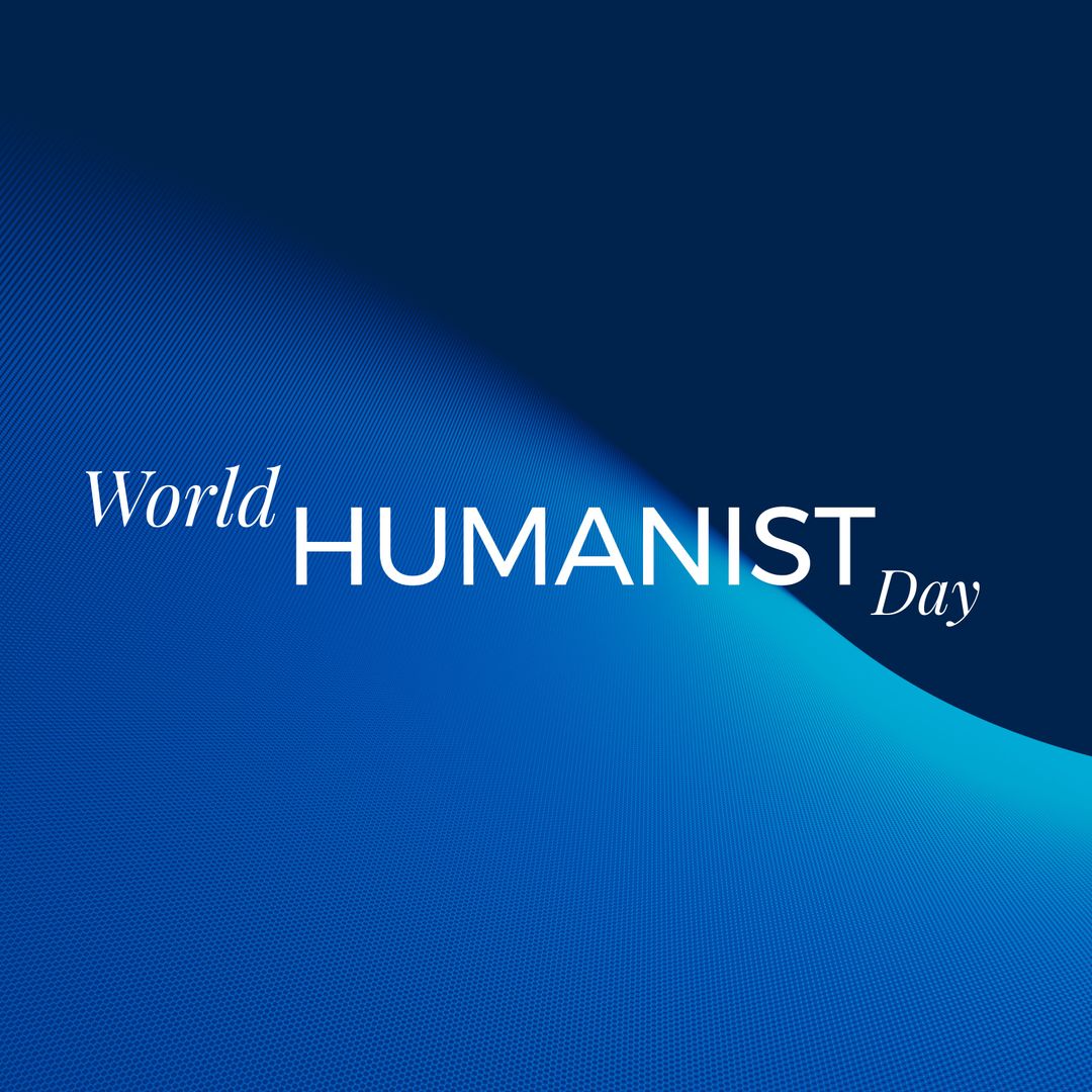 World Humanist Day Celebration on Blue Abstract Design
