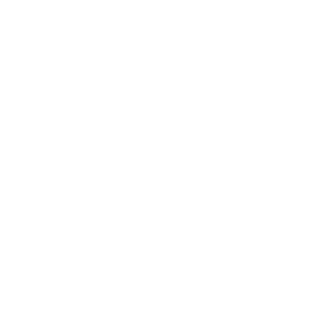 White Hearts Pattern on Transparent Background Repeated Design