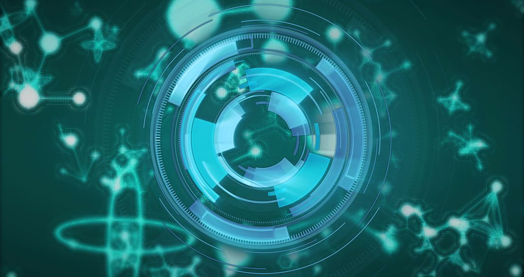 Futuristic Digital Interface with Molecular Science Elements