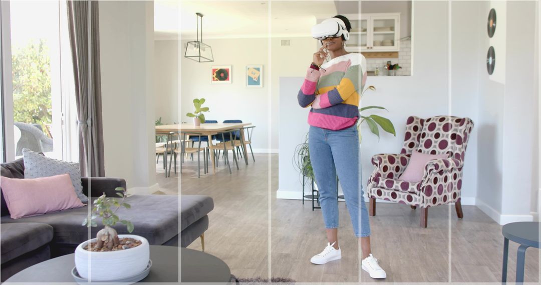 Exploring Virtual Reality in Stylish Modern Living Room