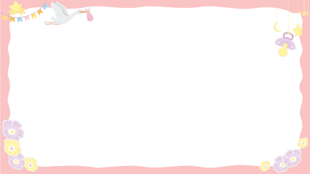 Whimsical Pastel Baby Theme Frame Transparent Background for Celebrations