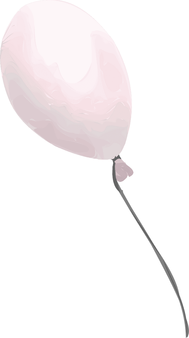 Pastel Pink Balloon Floating on Transparent Background