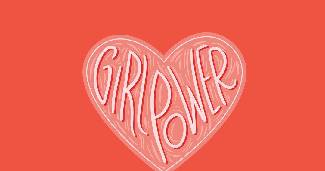 Girl Power Empowerment Heart Illustration on Red Background - Free Images, Stock Photos and Pictures on Pikwizard.com