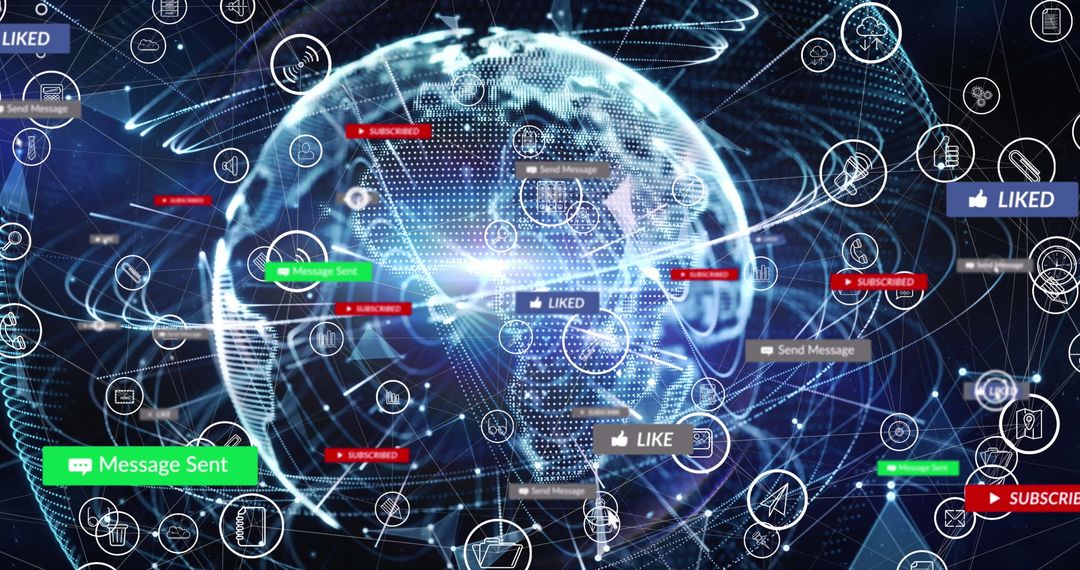 Global Digital Communication and Virtual Connectivity Concept