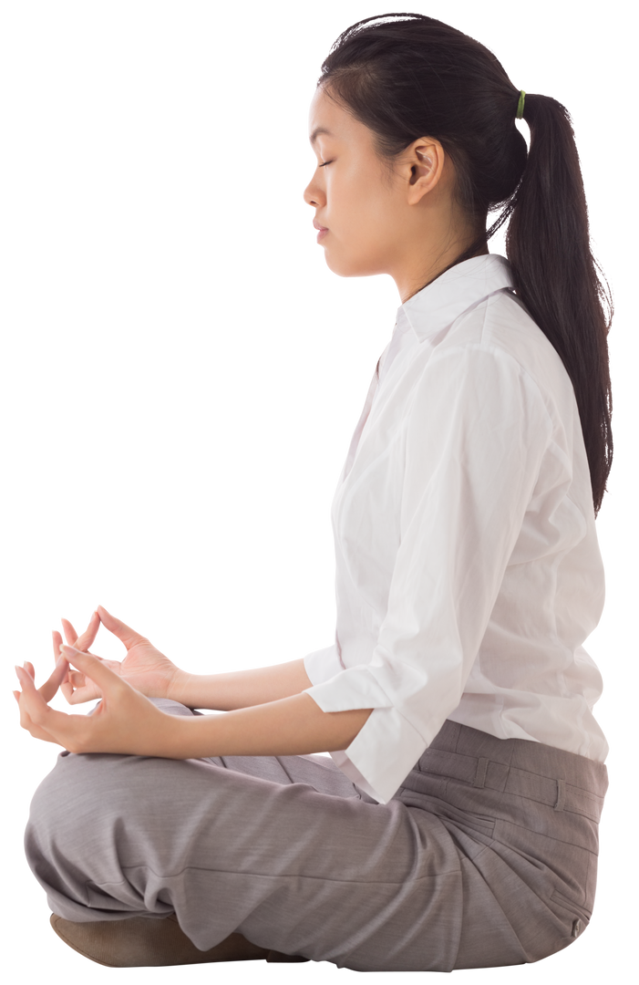 Businesswoman in Lotus Pose Transparent Lifestyle Calm - Download Free Stock Images Pikwizard.com