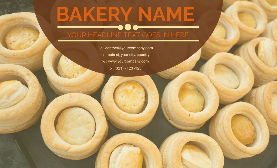 Inviting Bakery Template With Warm Baked Pastries Display