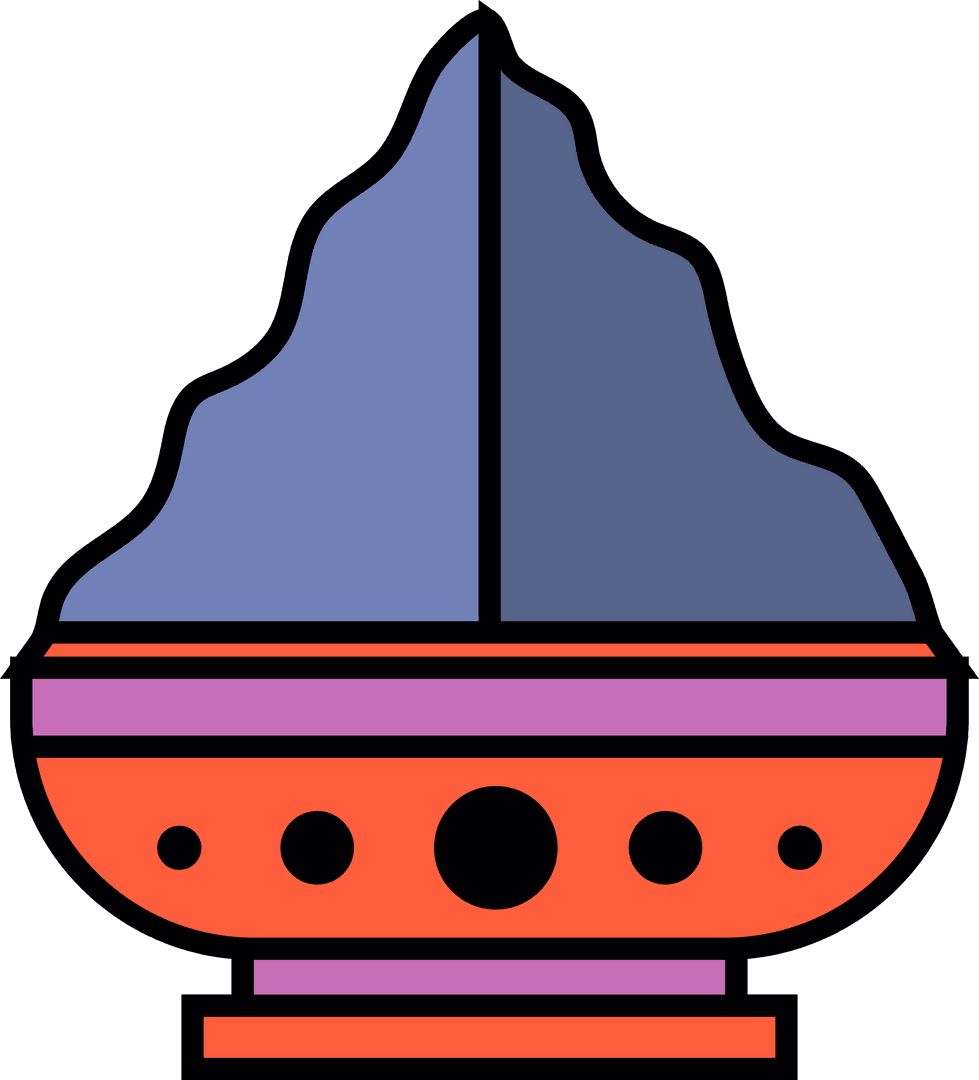 Stylized Transparent Volcano Illustration with Magma Chamber