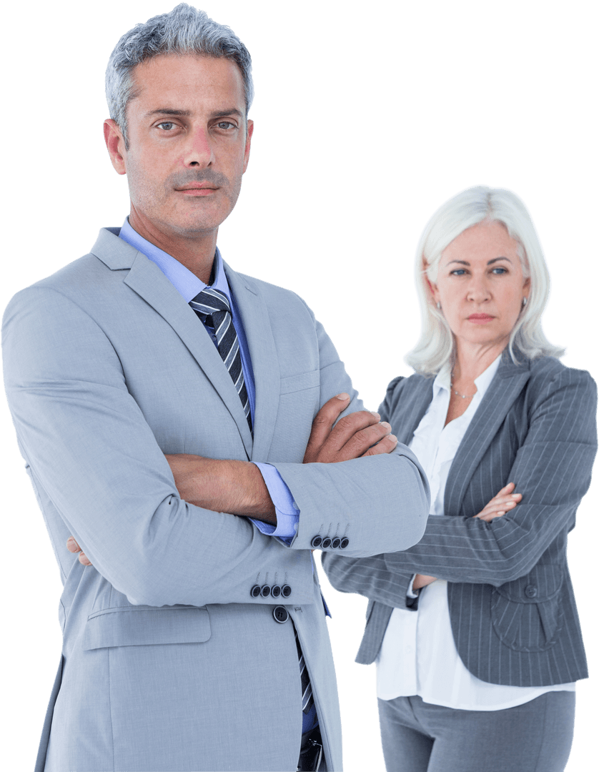 Confident Professionals in Formal Suits Transparent Background