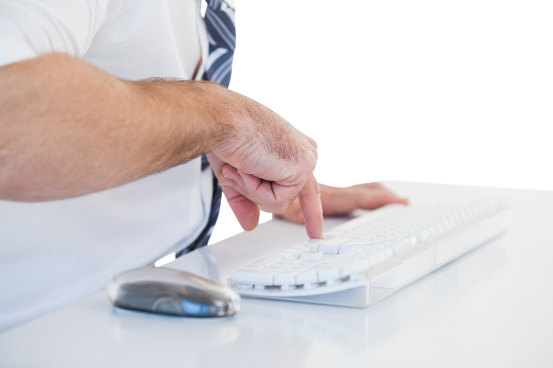 Mid section of businessman using transparent computer keyboard - Download Free Stock Images Pikwizard.com