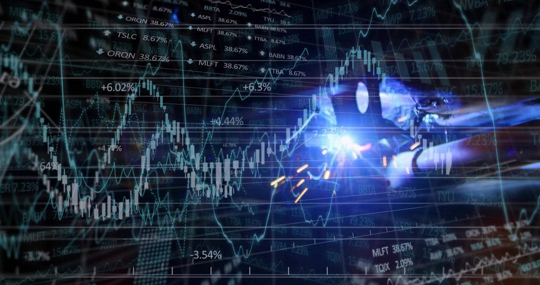 Welding Sparks and Financial Growth Charts Symbolize Industrial Innovation