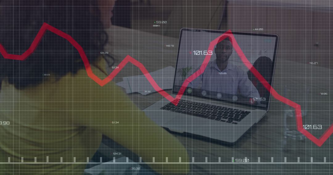 Virtual Business Meeting with Stock Market Analytics Overlay - Free Images, Stock Photos and Pictures on Pikwizard.com