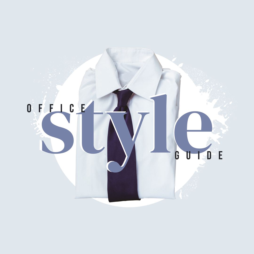 Office Style Guide with Grey Shirt and Tie Graphic Design
