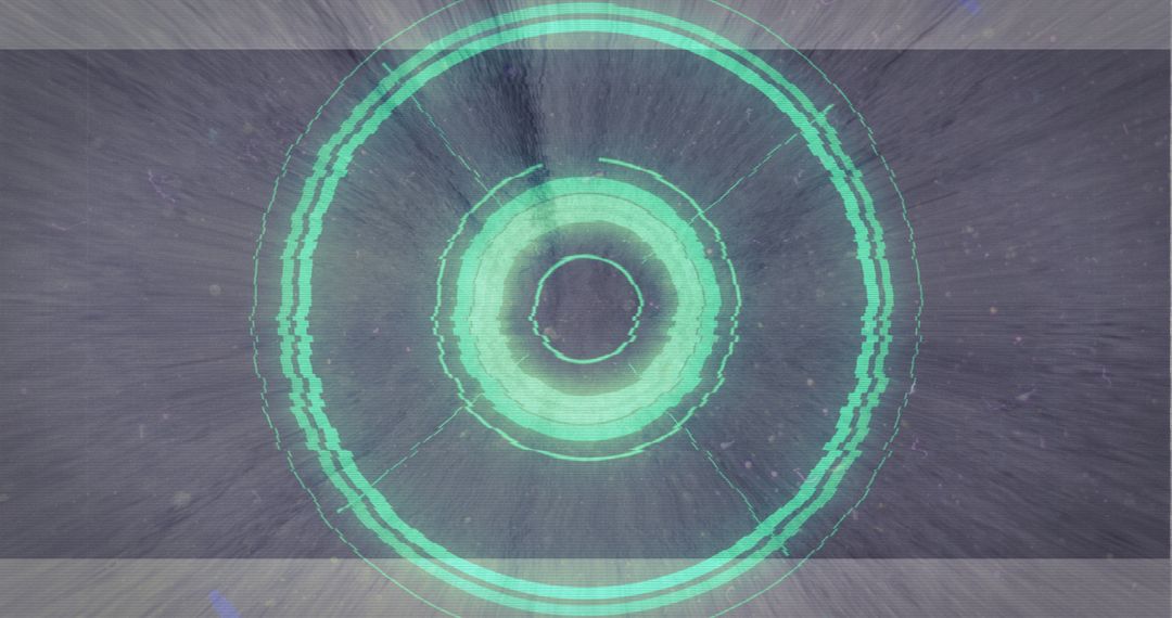 Tech Glitch Effect with Neon Scanner Circles