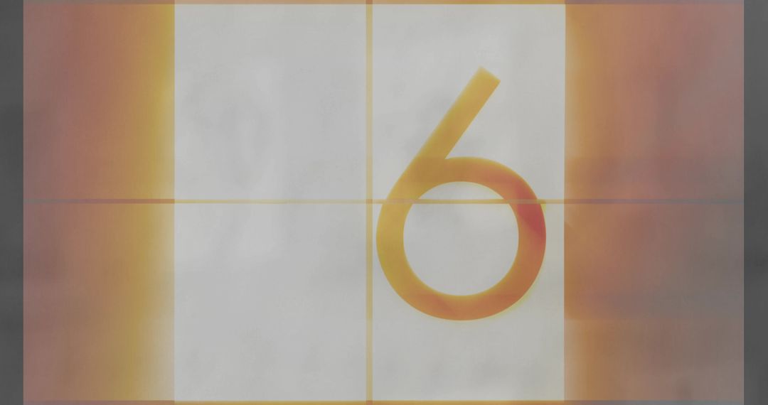 Retro film projector countdown with number six