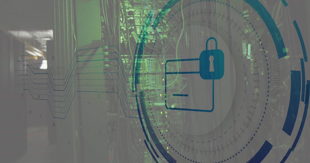 Network Security Concept with Lock and Card Icon