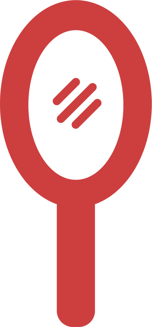 Red Mirror on Transparent Background Digital Icon Art Style