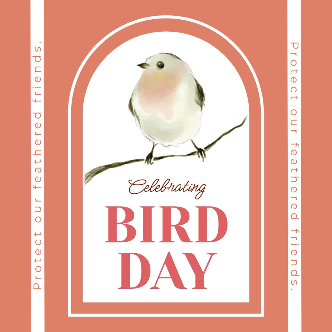 Bird Day Celebration Design Illustrating Wildlife Protection