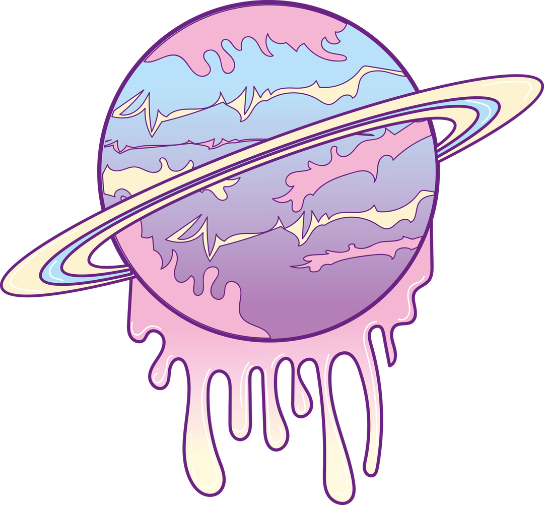 Melting Planet in Pastel Colors on Transparent Background - Download Free Stock Images Pikwizard.com