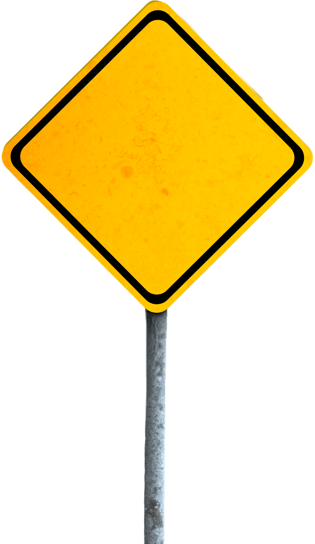 Yellow Signpost with Copy Space on Transparent Background for Design Use