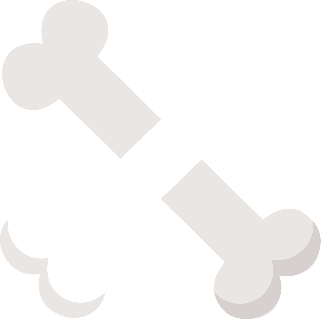 3D-Style Crossed Bones Icon on Transparent Background