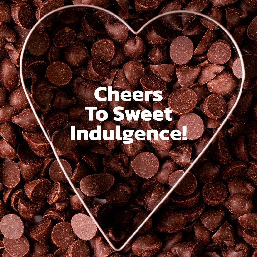 Heart-Shaped Cookie Cutter on Chocolate Chips with Indulgent Message
