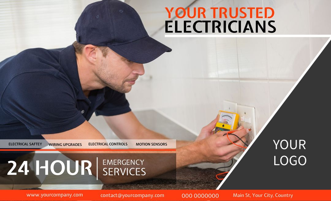 Reliable electrician providing 24-hour emergency services
