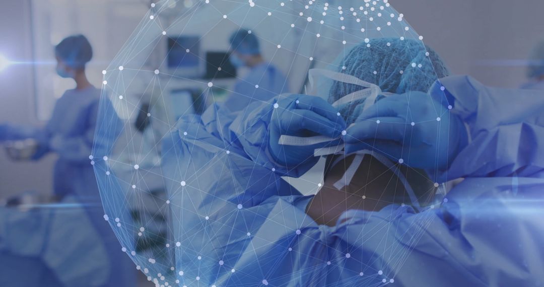 Surgeon Prepares with Futuristic Technology in Operating Room