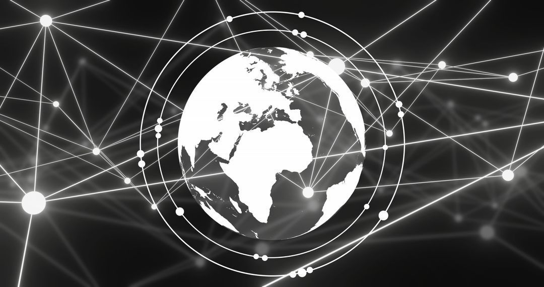 Global Network Connections IoT Conceptual Visualization