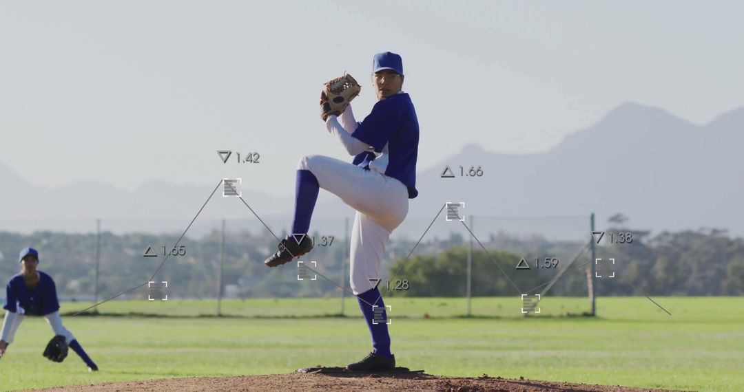 Baseball Pitcher Analyzing Strategies on Mound with Overlays
