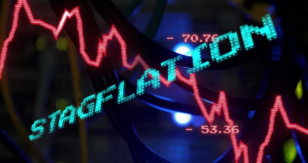 Stagflation Concept over Data Processing Visual