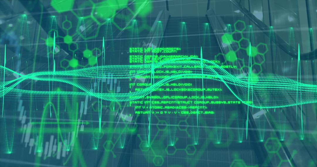 Futuristic Digital Programming and Wave Patterns Hologram