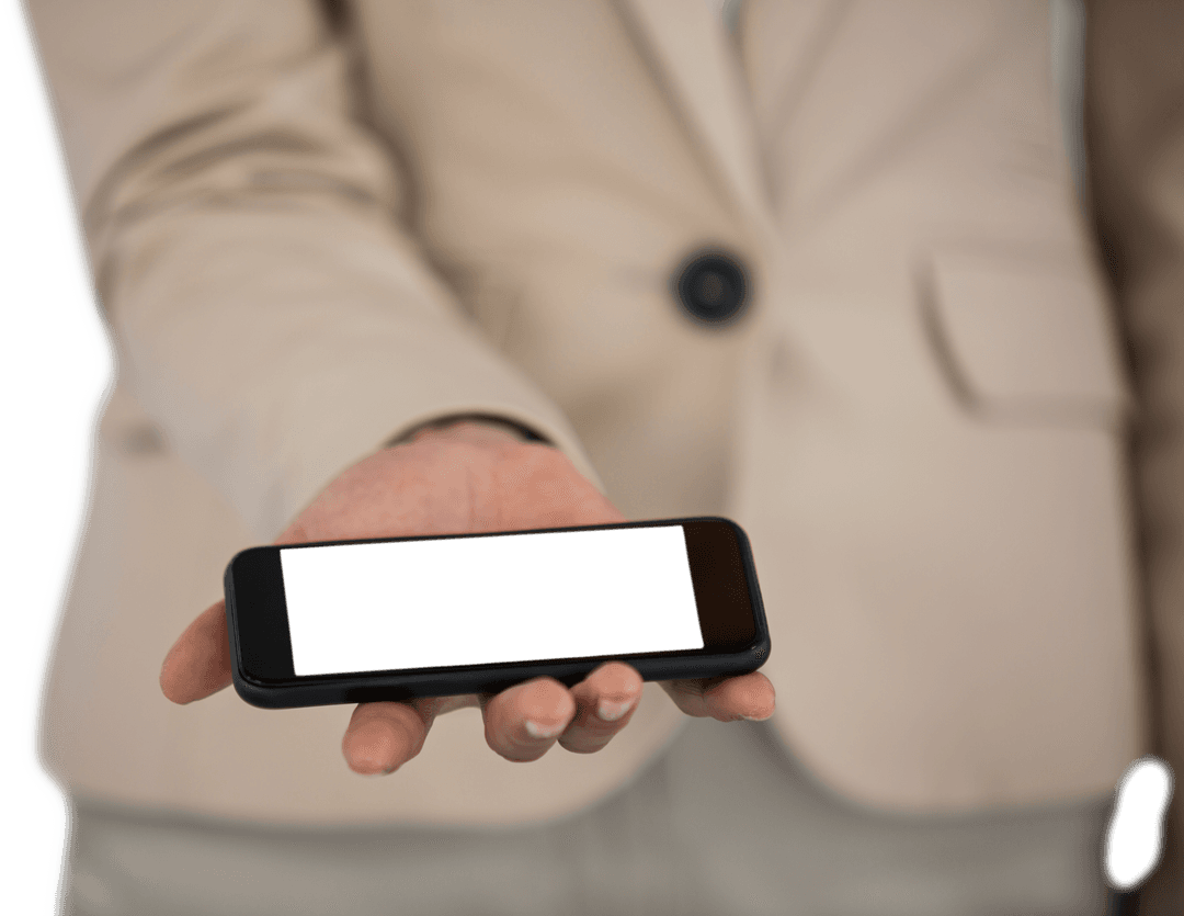 Transparent Display of Smartphone in Businesswoman's Hand