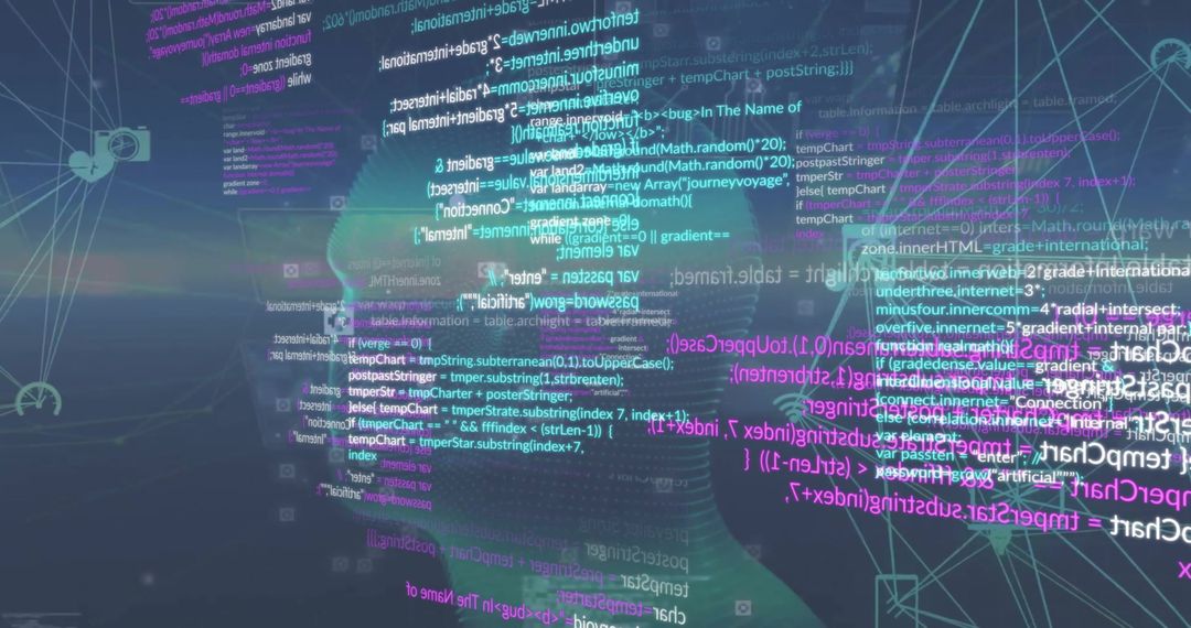 Digital Human Head with Data Streams and Connections