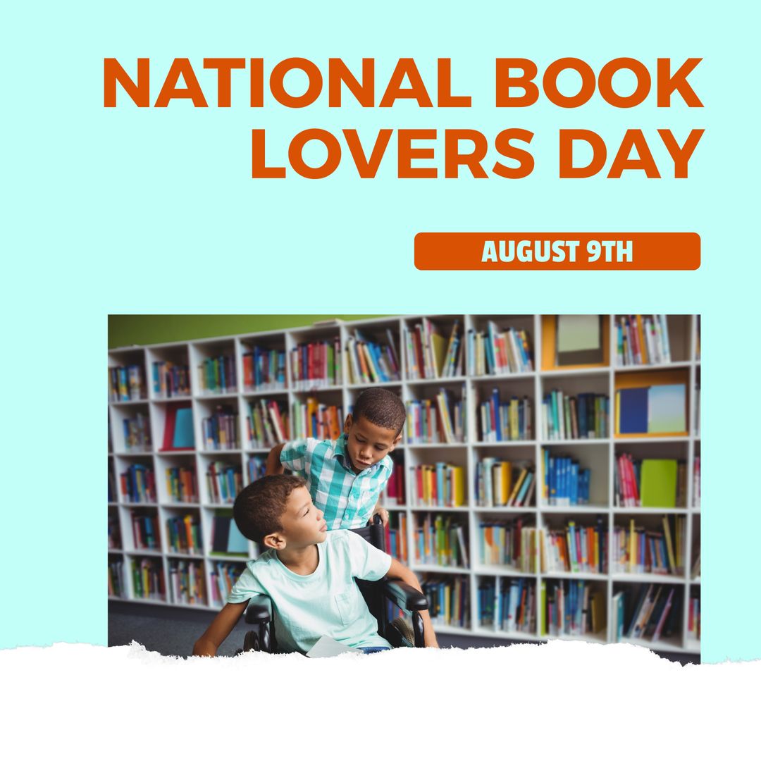Inclusive Reading: Boys Celebrating National Book Lovers Day in Library