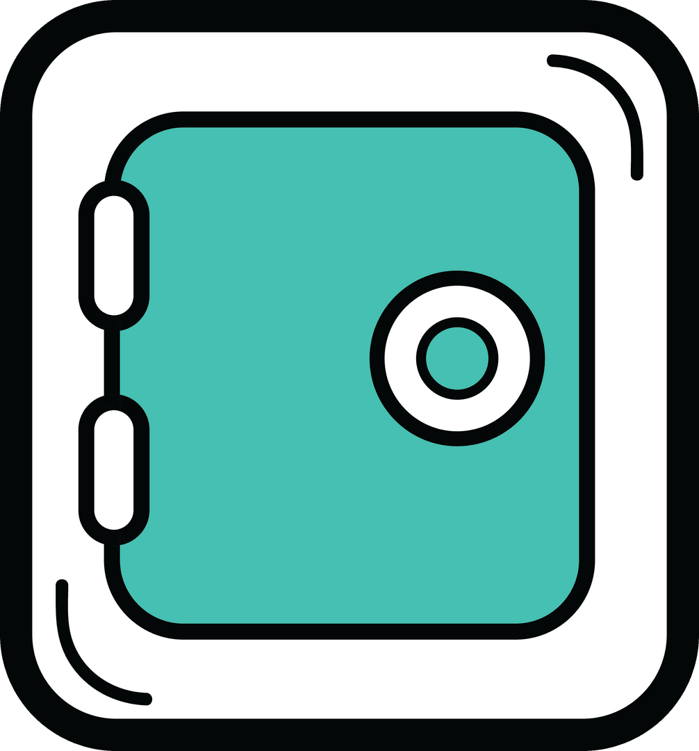 Transparent Digital Safe Illustration for Security Concept Designs