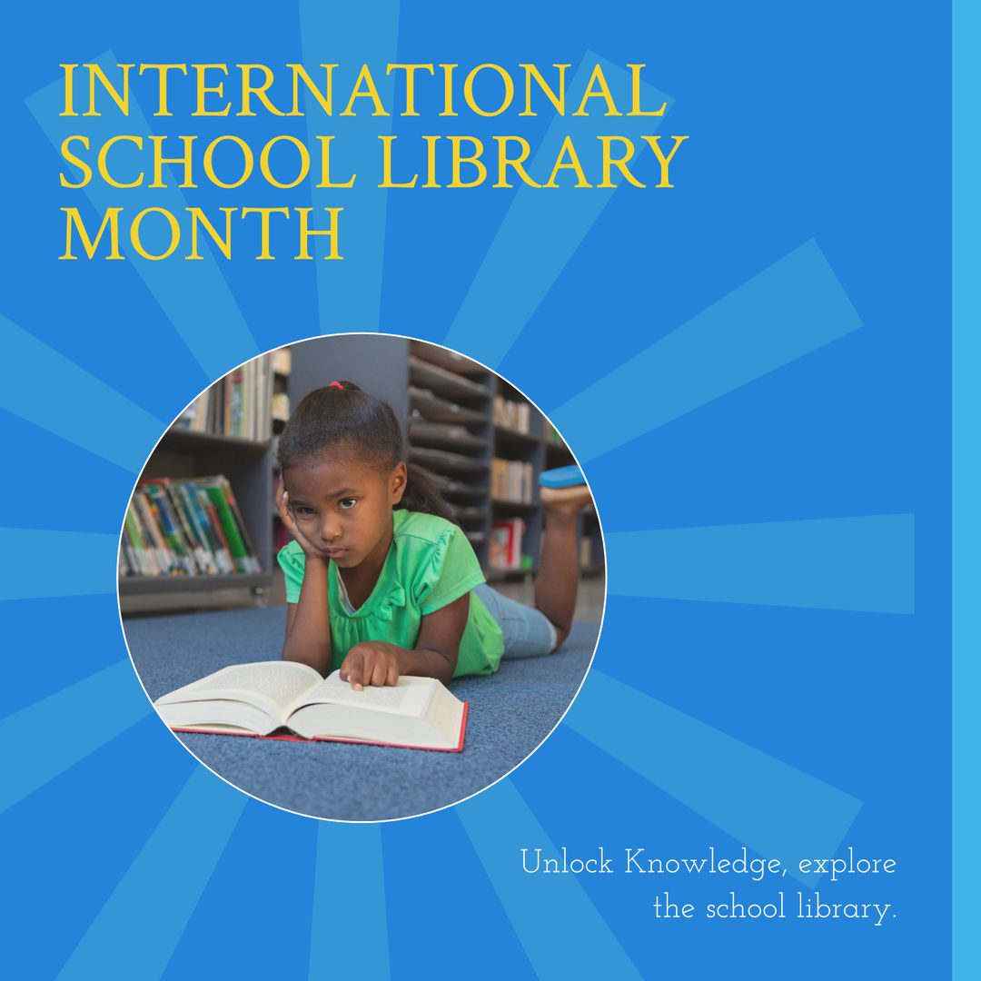 Child Celebrating International School Library Month Reading