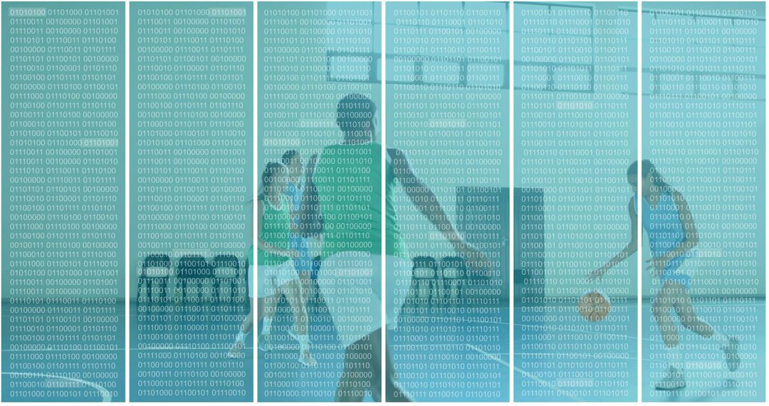 Multipanel Editorial Portrait: Professional Women Wearing Smart-Casual Outfits with Binary Overlay