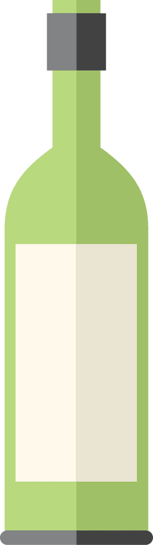 Transparent Green Wine Bottle Vector Illustration for Celebrations